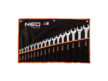 Kombinované klíče, 09-753, Sada 17 ks, 8-32 mm, NEO TOOLS