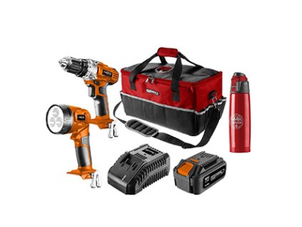 Sada nářadí, aku, 04-600-M4K, vrtačka/svítilna/akumulátor/nabíječka/láhev/taška, 18V, 6ti dílná, Neo Tools