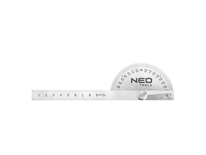 Úhloměr s pravítkem NEO TOOLS 0-100 mm, pravítko, úhloměr, nerezová ocel