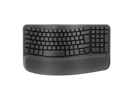 415104 logitech wave keys klavesnice us ergonomicka bezdratova cerna
