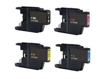 sada Brother LC-1240 (LC-1240BK, LC-1240C, LC-1240M, LC-1240Y) 4x kompatibilní inkoustová cartridge pro tiskárnu