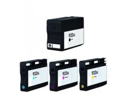 sada HP 932XL+933XL (932XL-BK,933XL-C,933XL-M,933XL-Y) černá a barevné kompatibilní inkoustová cartridge pro tiskárnu