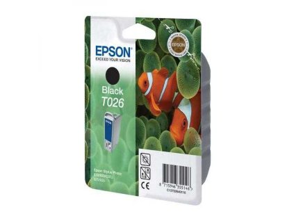 originální Epson T026 (T026401) black cartridge černá inkoustová originální náplň pro tiskárnu