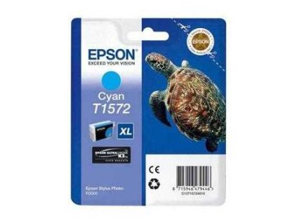 originální Epson T1572 cyan cartridge modrá azurová originální inkoustová náplň pro tiskárnu