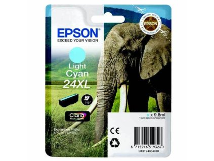 originální Epson T2435 cyan foto cartridge světle modrá azurová originální inkoustová náplň do tiskárny