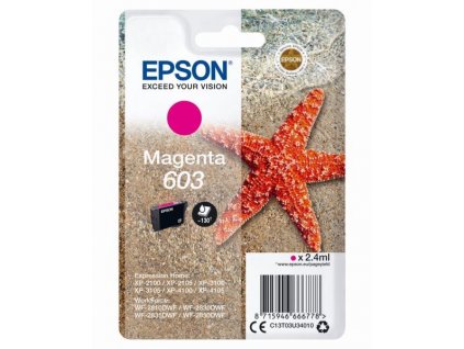 originální Epson 603, C13T03U34010 magenta cartridge purpurová orginální inkoustová náplň pro tiskárnu