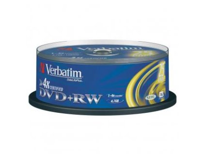 Verbatim DVD+RW, Matt Silver, 43489, 4.7GB, 4x, spindle, 25-pack, bez možnosti potisku, 12cm, pro archivaci dat