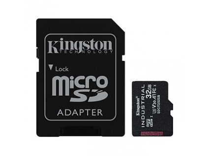 Kingston paměťová karta Industrial C10, 32GB, micro SDHC, SDCIT2/32GB, UHS-I U3 (Class 10), V30, A1, pSLC karta s adaptérem