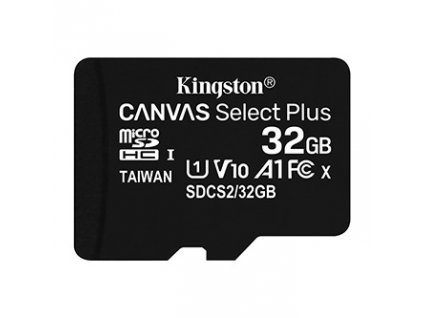 Kingston paměťová karta Canvas Select Plus, 32GB, micro SDHC, SDCS2/32GBSP, UHS-I U1 (Class 10), A1