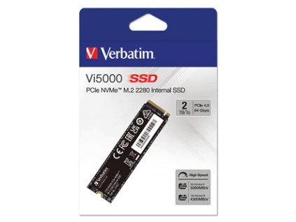 Interní disk SSD Verbatim interní NVMe, 2000GB, Vi5000 M.2, 31827, 5000 MB/s-R, 4300 MB/s-W