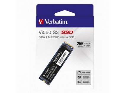 Interní disk SSD Verbatim interní M.2 SATA III, 256GB, Vi560, 49362, 560 MB/s-R, 460 MB/s-W