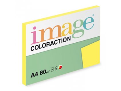 Xerografický papír Coloraction, Canary, A4, 80 g/m2, středně žlutý, 100 listů, vhodný pro inkoustový tisk