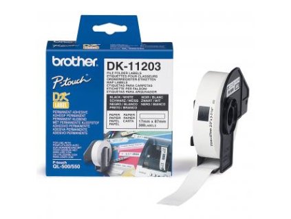 Brother DK11203  papírové štítky bílá  17mm x 87mm