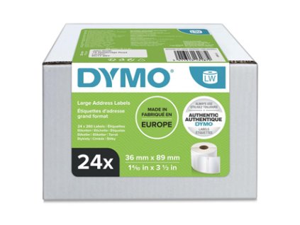 Dymo S0722390  papírové štítky bílé  89mm x 36mm