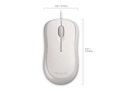 Microsoft Myš Basic Optical Mouse Mac/Win, 800DPI, optická, 3tl., drátová USB, bílá, klasická