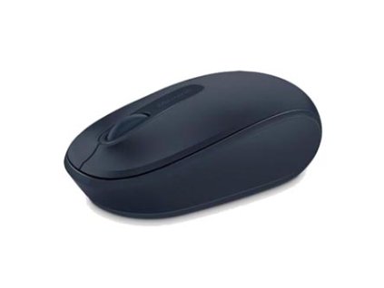 Microsoft Myš Mobile Mouse 1850, 1000DPI, 2.4 [GHz], optická, 3tl., bezdrátová, černo-modrá, 1 ks AA, Klasická, Microsoft Nano Tra