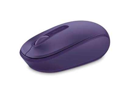 Microsoft Myš Mobile Mouse 1850, 1000DPI, 2.4 [GHz], optická, 3tl., bezdrátová, fialová, 1 ks AA, Klasická, Microsoft Nano Transce