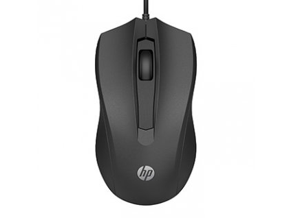HP Myš 100, 1600DPI, optická, 3tl., drátová USB, černá, 1 ks Windows 7,8,10, Mac 10.1 a vyšší