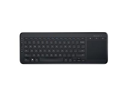 Microsoft All-in-One Media, Klávesnice AAA, CZ/SK, multimediální s touchpadem, Nano Transceiver v2.0 typ 2.4 [Ghz], bezdrátová, če