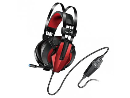 Genius HS-G710V, herní sluchátka s mikrofonem, ovládání hlasitosti, černá/červená, USB