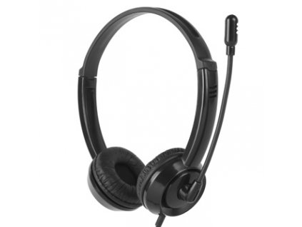 HP DHE-8009 sluchátka s mikrofonem, ovládání hlasitosti, černá, klasická typ 3,5mm jack