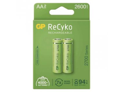 Nabíjecí baterie, AA (HR6), 1.2V, 2600 mAh, GP, papírová krabička, 2-pack, ReCyko