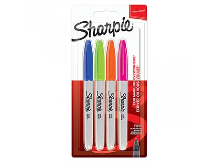 Sharpie, popisovač Fine, mix barev, 4ks, 0.9mm, permanentní, blistr