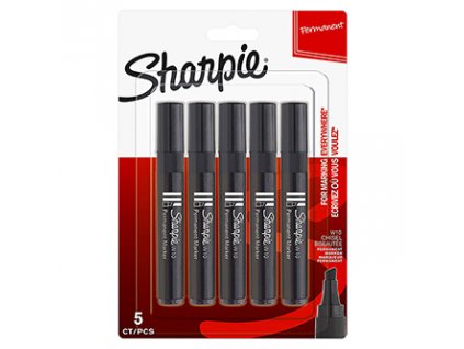 Sharpie, popisovač W10, černý, 5ks, 1.5-5mm, permanentní, blistr