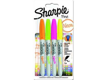 Sharpie, popisovač Neon, mix barev, 4ks, 1.4mm, permanentní