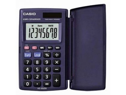 Casio Kalkulačka HS 8 VER, černá, kapesní, osmimístná, velký displej