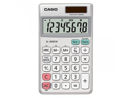 Casio Kalkulačka SL 305 ECO, stříbrná, kapesní, osmimístná