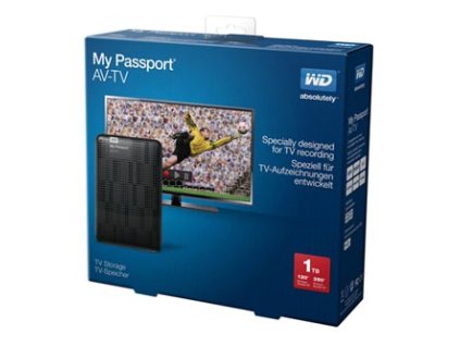 Western Digital externí pevný disk, My Passport AV-TV, 2.5", USB 3.0 (3.2 Gen 1), 1TB, WDBHDK0010BBK, černý
