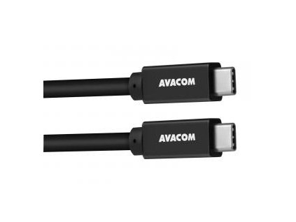 363483 avacom usb kabel 3 2 gen 2 usb c samec usb c samec 1m power delivery 60w cerny datovy a nabijeci kabel e mark chip