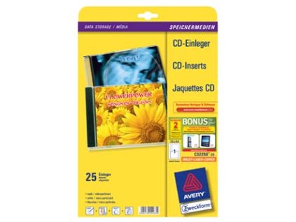 361776 avery zweckform cd papirovy prebal bily 151 x 118 mm 25 listu pro inkoustove tiskarny o