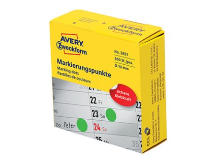 358911 avery zweckform etikety 10mm svetle zelene 800 etiket znackovaci 3851 pro rucni popis