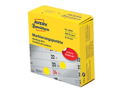 358914 avery zweckform etikety 10mm zlute 800 etiket znackovaci 3852 pro rucni popis