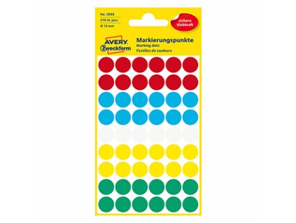 358755 avery zweckform etikety 12mm barevne 54 etiket znackovaci baleno po 5 ks 3088 pro rucni popis