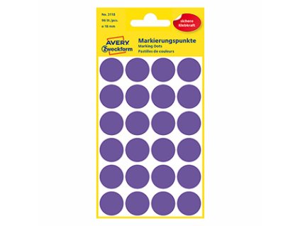 358788 avery zweckform etikety 18mm fialove 24 etiket znackovaci baleno po 4 ks 3118 pro rucni popis