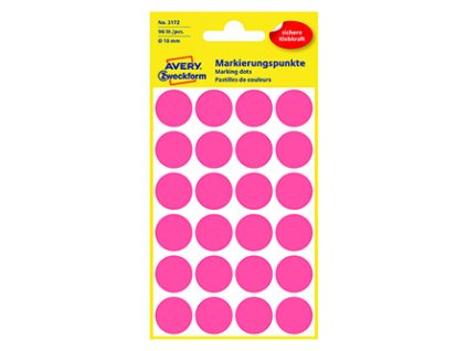 358824 avery zweckform etikety 18mm neon cervene 24 etiket znackovaci baleno po 4 ks 3172 pro rucni popis
