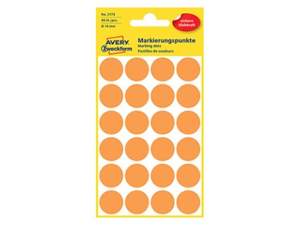 358827 avery zweckform etikety 18mm neon oranzova 24 etiket znackovaci baleno po 4 ks 3173 pro rucni popis