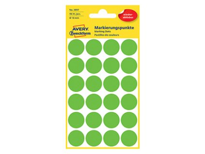 358890 avery zweckform etikety 18mm zelene 24 etiket znackovaci snimatelne baleno po 4 ks 3597 pro rucni popis