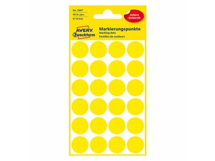 358734 avery zweckform etikety 18mm zlute 24 etiket znackovaci baleno po 4 ks 3007 pro rucni popis