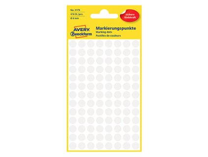 358833 avery zweckform etikety 8mm bile 104 etiket znackovaci baleno po 4 ks 3175 pro rucni popis