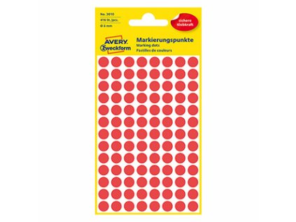 358743 avery zweckform etikety 8mm cervene 104 etiket znackovaci baleno po 4 ks 3010 pro rucni popis