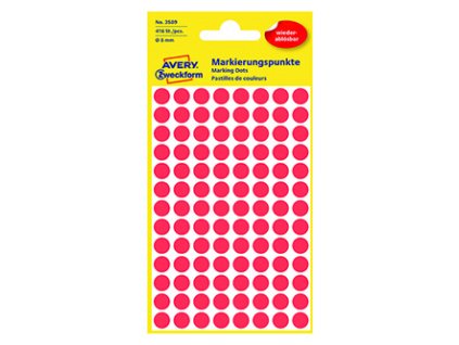 358869 avery zweckform etikety 8mm cervene 104 etiket znackovaci baleno po 4 ks 3589 pro rucni popis