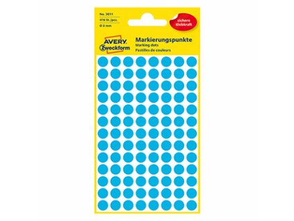 358746 avery zweckform etikety 8mm modre 104 etiket znackovaci baleno po 4 ks 3011 pro rucni popis