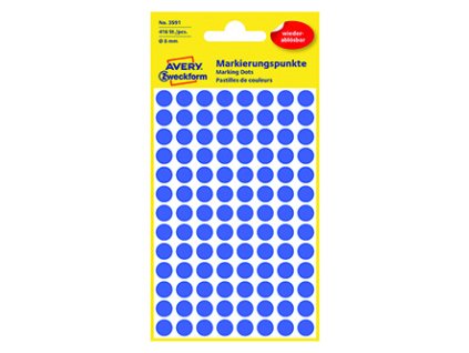 358872 avery zweckform etikety 8mm modre 104 etiket znackovaci snimatelne baleno po 4 ks 3591 pro rucni popis