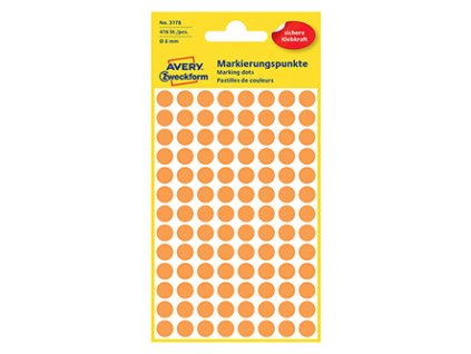 358839 avery zweckform etikety 8mm neon oranzova 104 etiket znackovaci baleno po 4 ks 3178 pro rucni popis