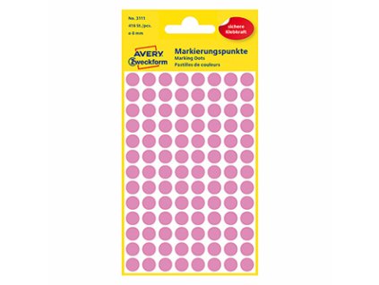 358767 avery zweckform etikety 8mm ruzove 104 etiket znackovaci baleno po 4 ks 3111 pro rucni popis
