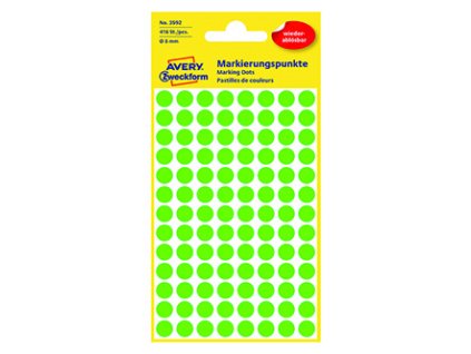 358875 avery zweckform etikety 8mm zelene 104 etiket znackovaci snimatelne baleno po 4 ks 3592 pro rucni popis